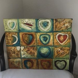 Beautiful hand painted art work with hearts and love